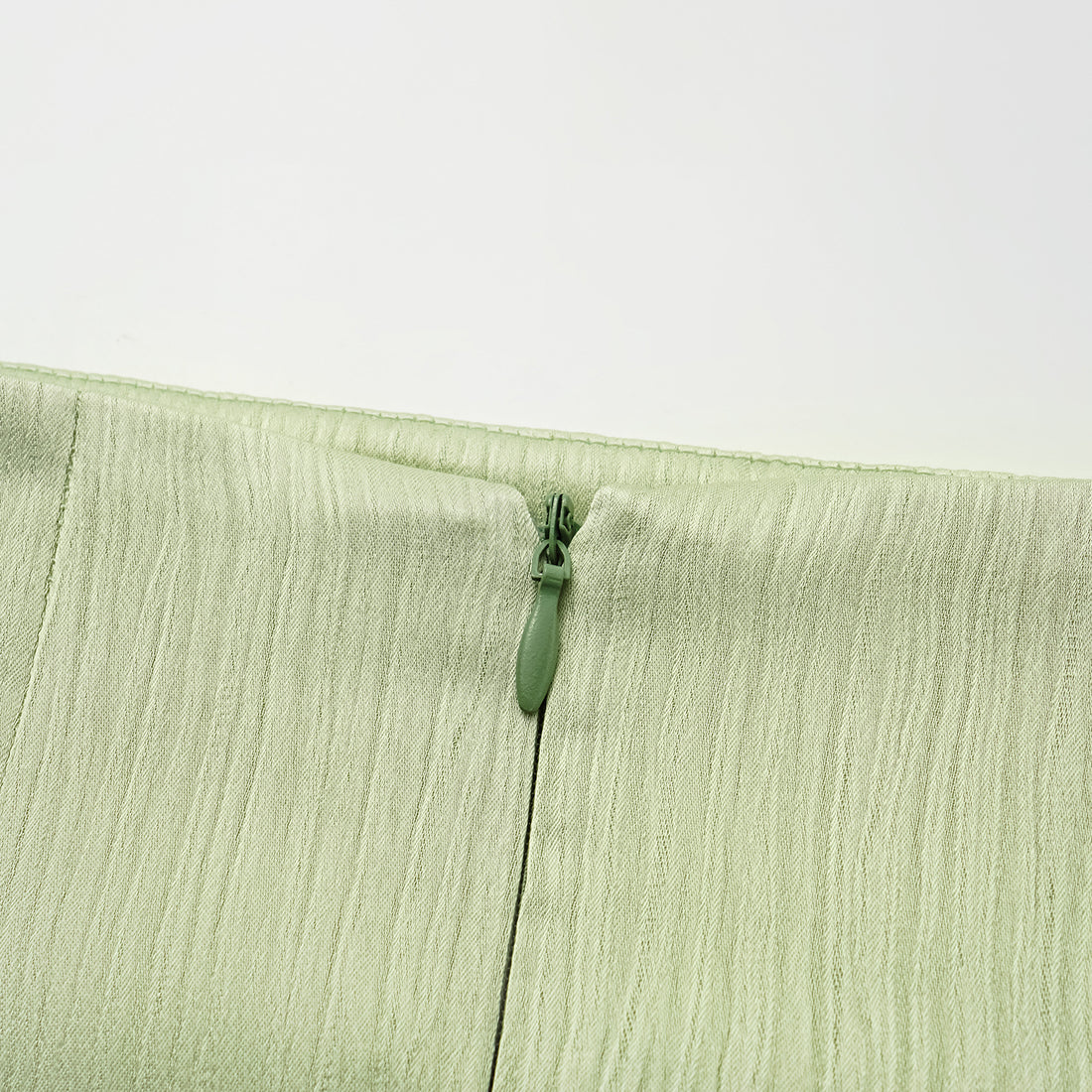 "Easy Go Chic" Korean Pleated Fabric Pencil Skirt - Bubble Green