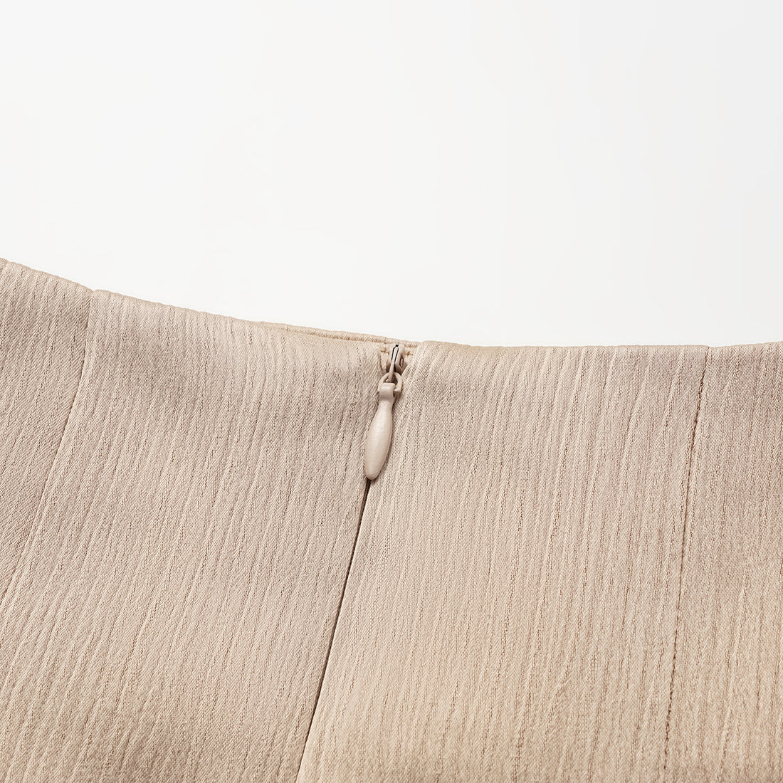 "Easy Go Chic" Korean Pleated Fabric Pencil Skirt - Nude Gold