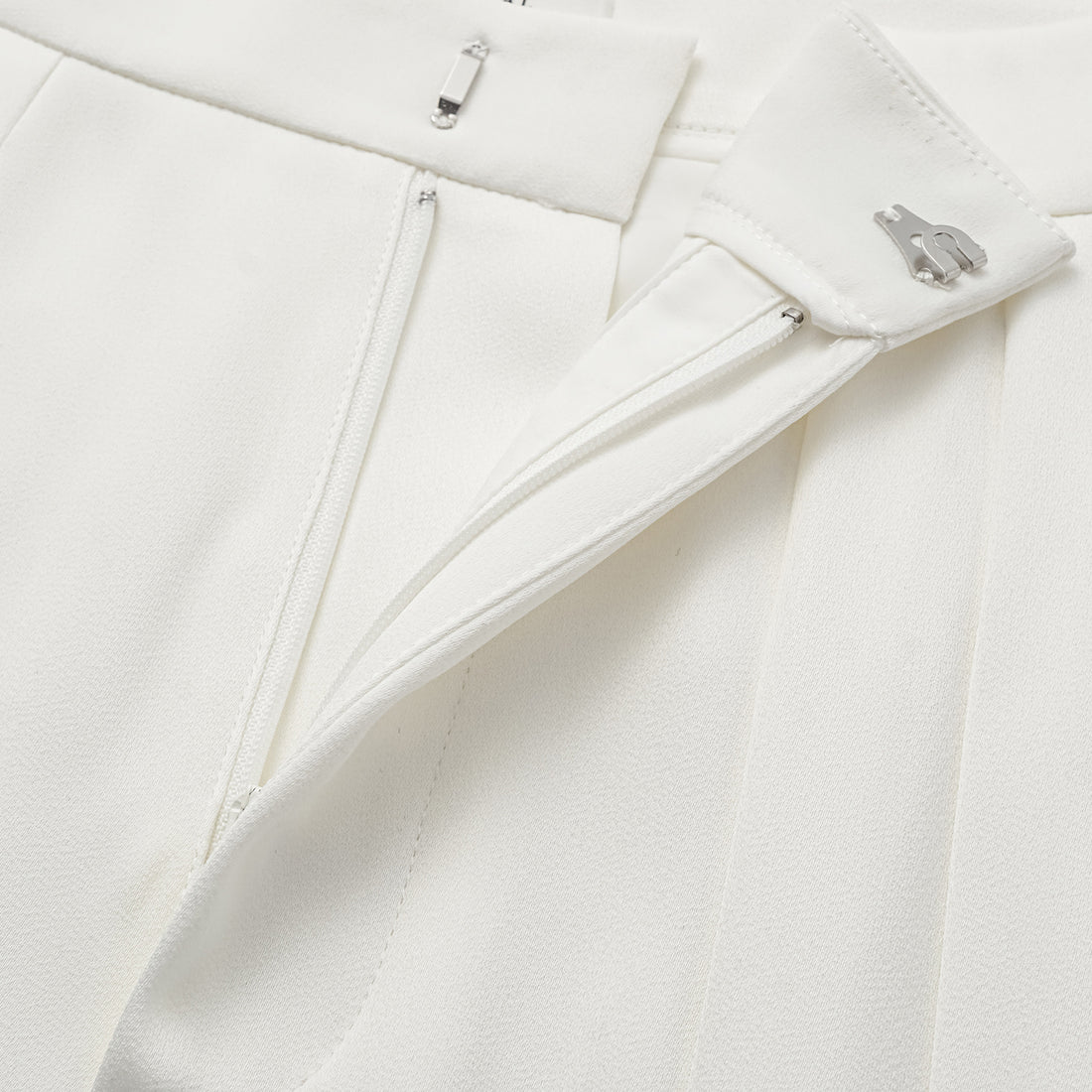 Autumn Diary Pearl Acetate Satin Special Cut Wide Leg Pants - White