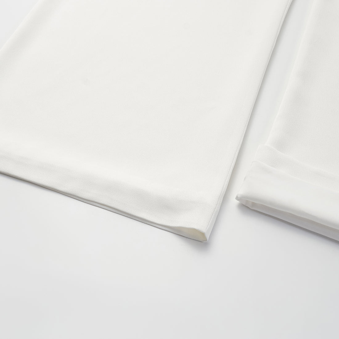 Autumn Diary Pearl Acetate Satin Special Cut Wide Leg Pants - White