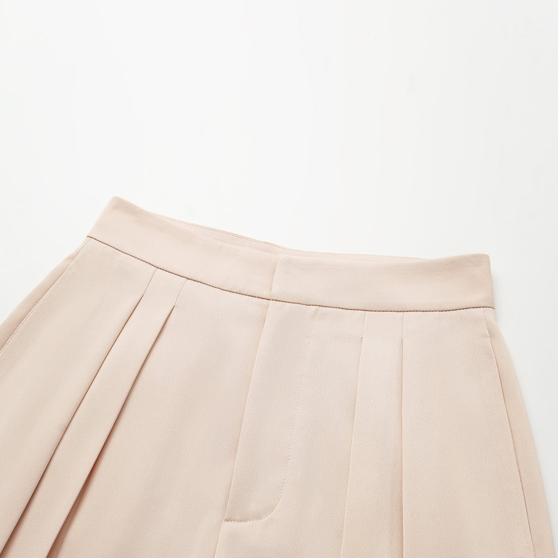 Autumn Diary Pearl Acetate Satin Special Cut Wide Leg Pants - Nude
