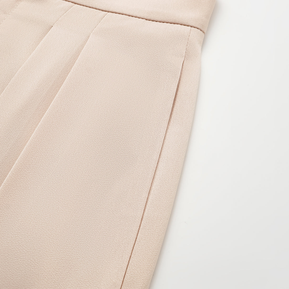 Autumn Diary Pearl Acetate Satin Special Cut Wide Leg Pants - Nude