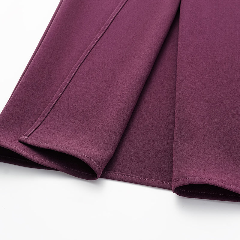 "Daytime Elegance" Textured Acetate Special Cut Pencil Skirt - Grape Purple