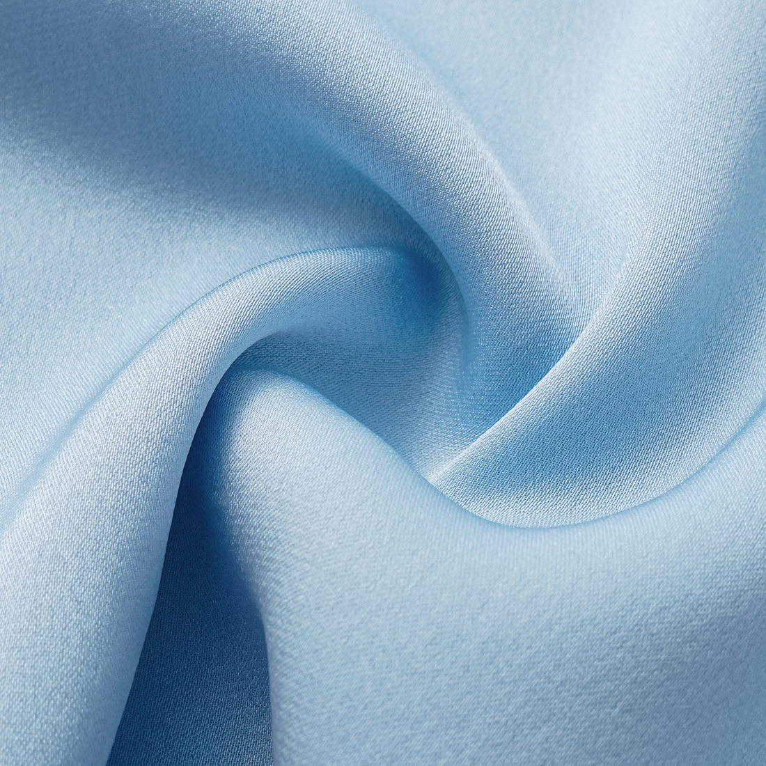 "Autumn" 100% Silk Chiffon Chinese Style 3/4 Sleeve Shirt - Sky Blue