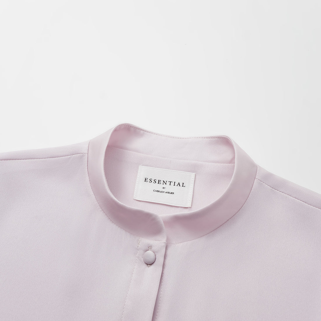 "Autumn" 100% silk chiffon Chinese style three-quarter sleeve shirt - cherry blossom pink