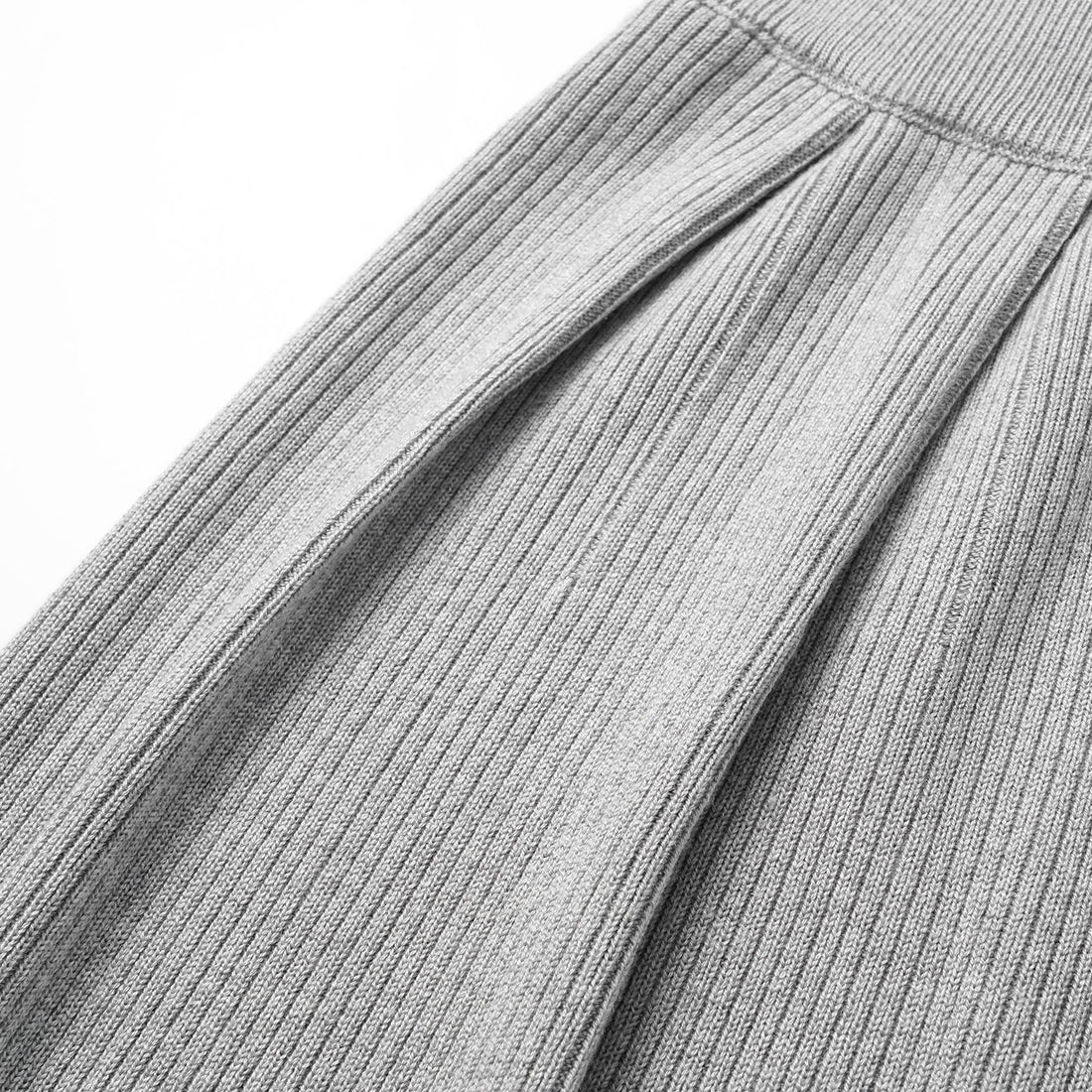 "Spring diary." Silk Cashmere knitted three-dimensional pleated wide-leg pants—Ash