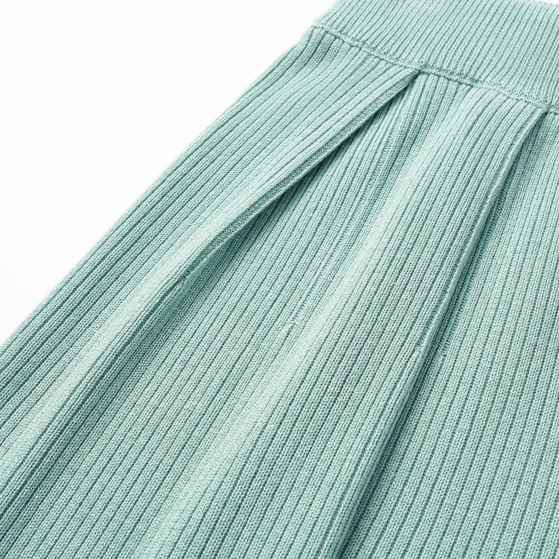 "Spring diary." Silk Cashmere knitted three-dimensional pleated wide-leg pants—Mint
