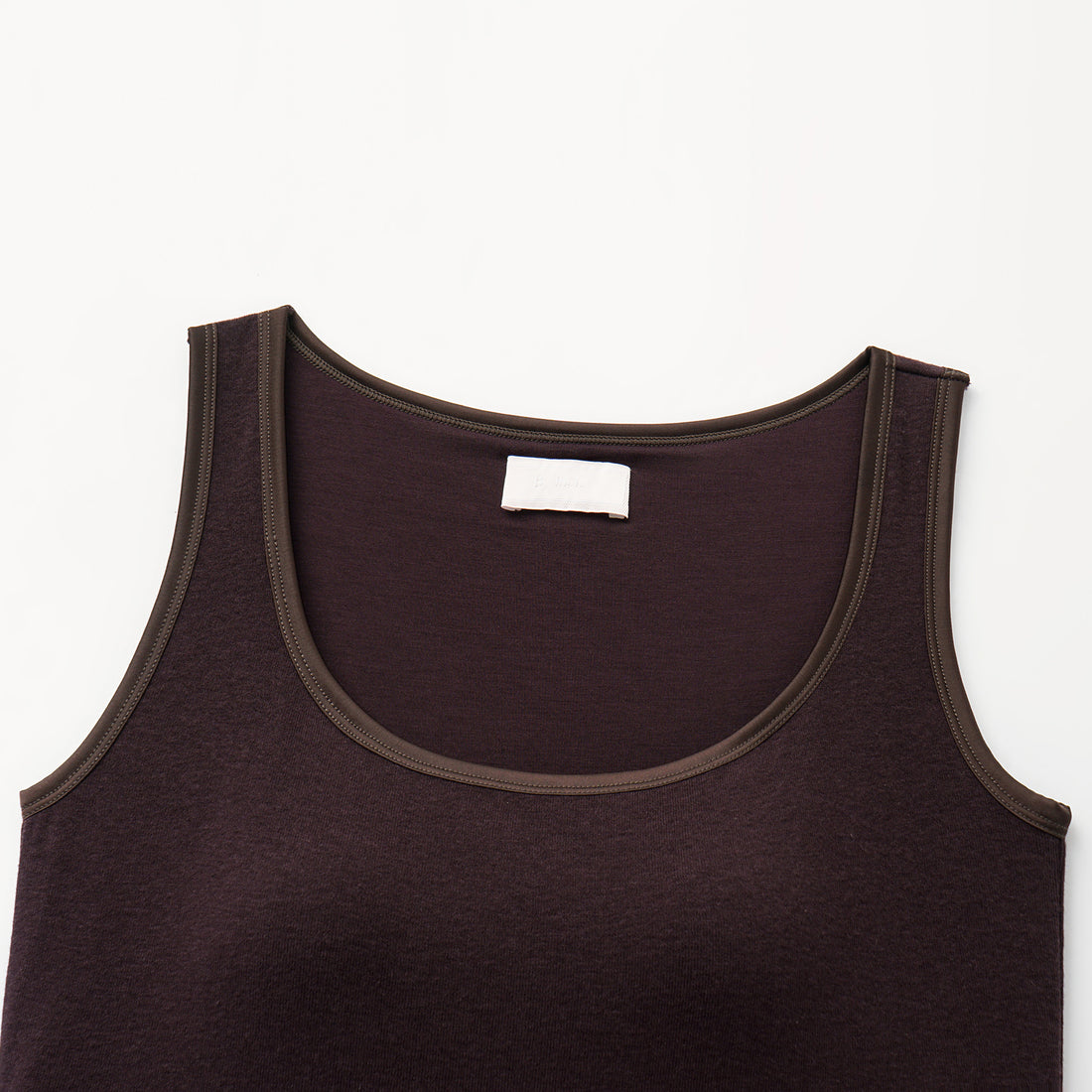 "暮紫棕" 極柔羊毛緞邊 Bra Top
