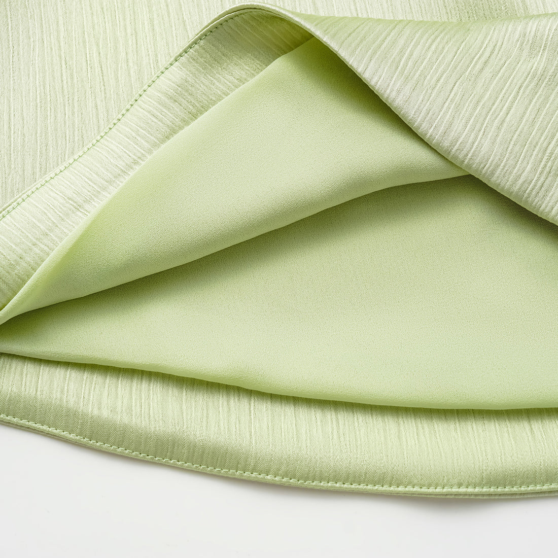 "Easy Go Chic" Korean Pleated Fabric Off-shoulder Top - Bubble Green
