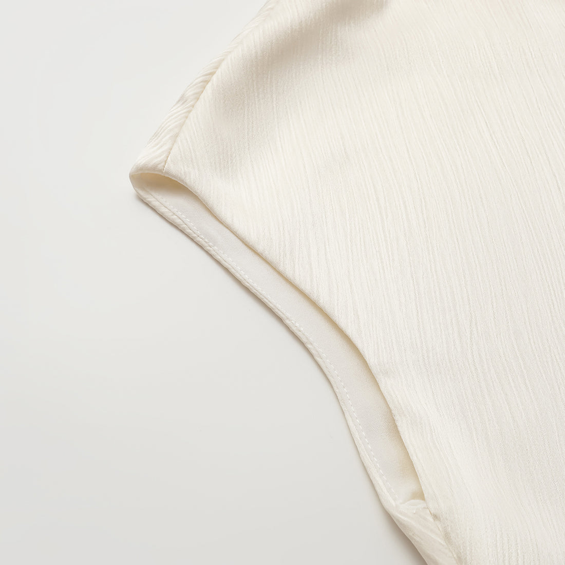"Easy Go Chic" Korean Pleated Fabric Off-shoulder Top - Original White