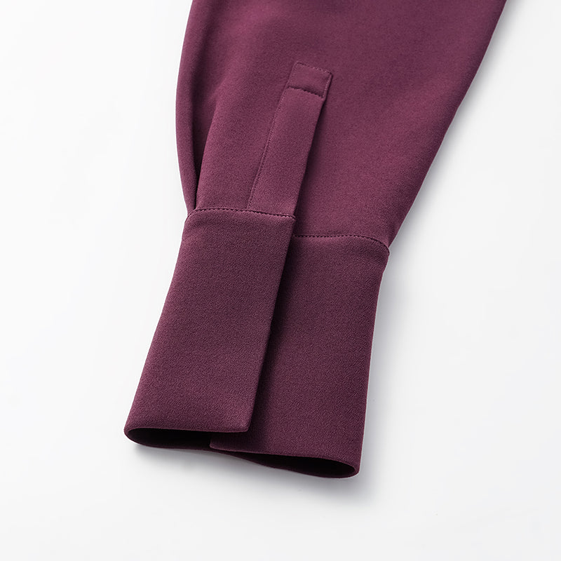 "Daytime Elegance" Textured Acetate Shirt - Grape Purple