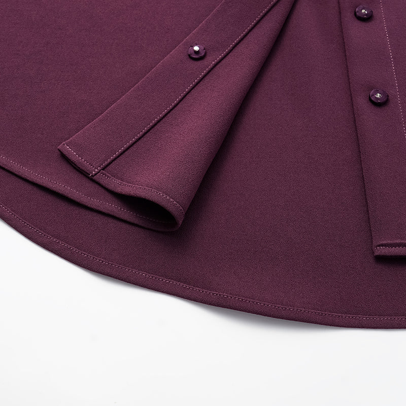 "Daytime Elegance" Textured Acetate Shirt - Grape Purple