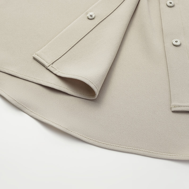 'Daytime Elegance' Textured Acetate Shirt - Off-White