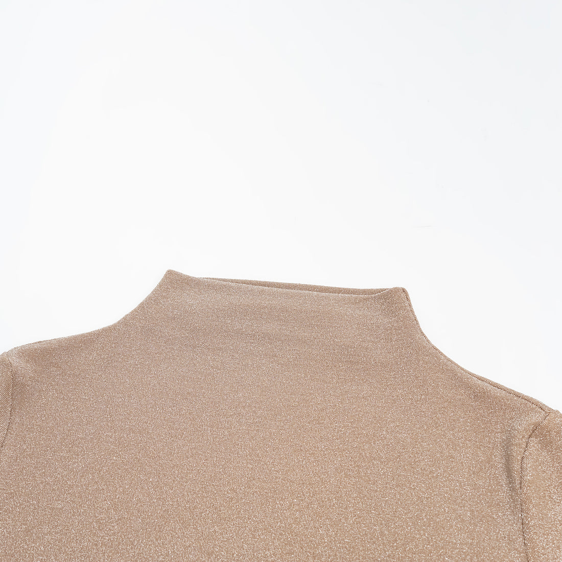 "Easy-go Chic" Silver Weave Stretch Fit Top—Tan