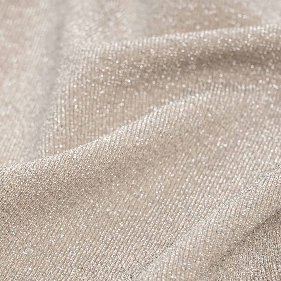 "Easy-go Chic" Silver Weave Elastic Fit Top—Nude