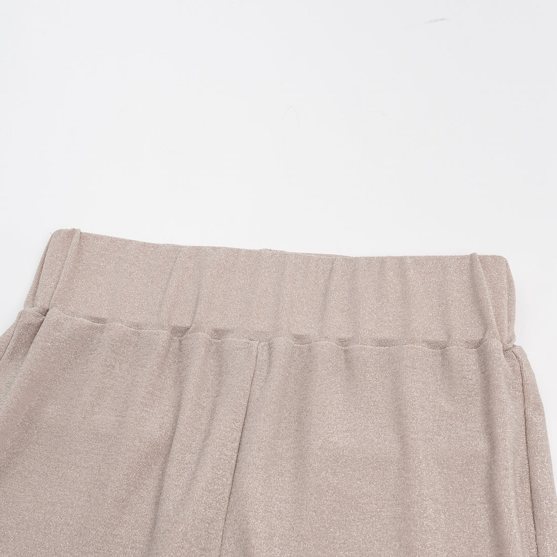 "Easy-go Chic" Silver Weave Elastic Fit Flare Pants—Pink