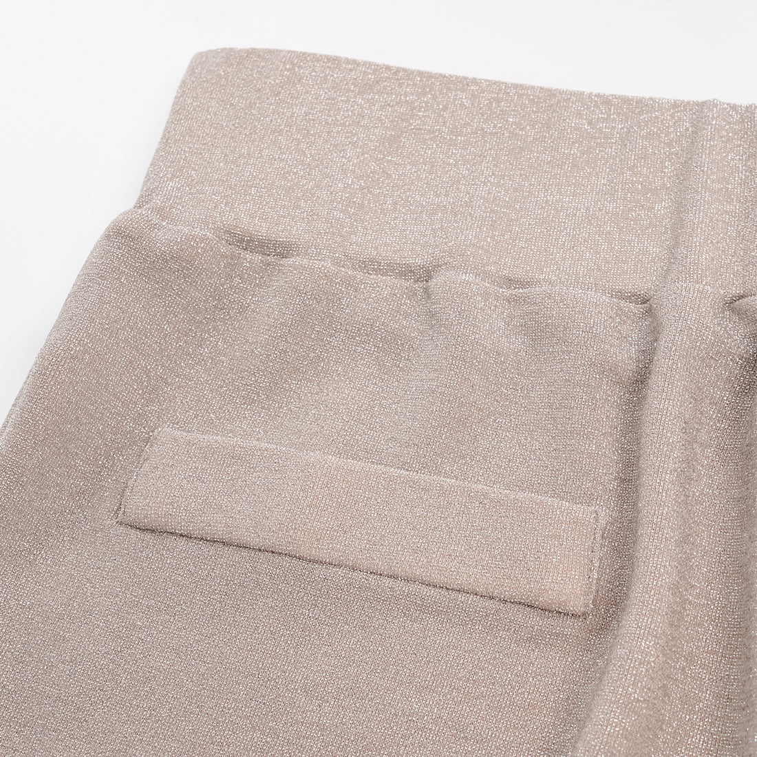"Easy-go Chic" Silver Weave Elastic Fit Flare Pants—Pink