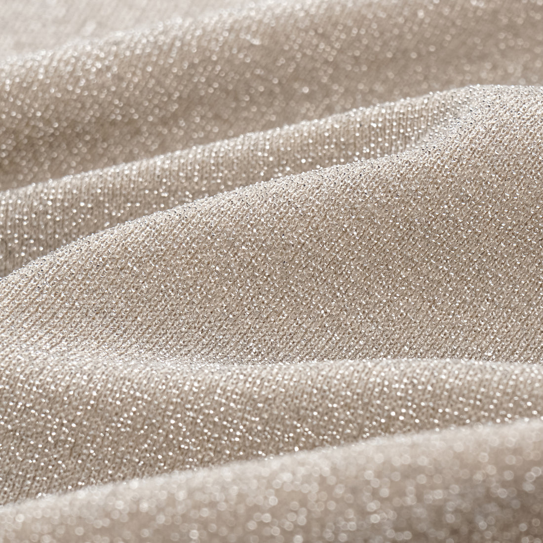 "Easy-go Chic" Silver Weave Elastic Fit Flare Pants - Nude
