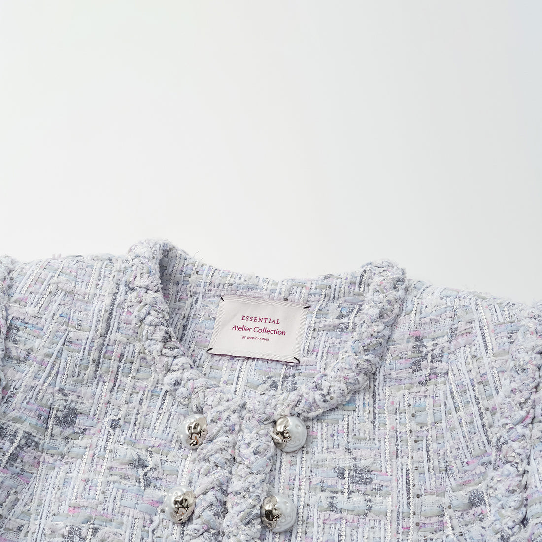 "Arcade of CherJoy Atelier." French summer light tweed high-end custom three-dimensional tailoring jacket