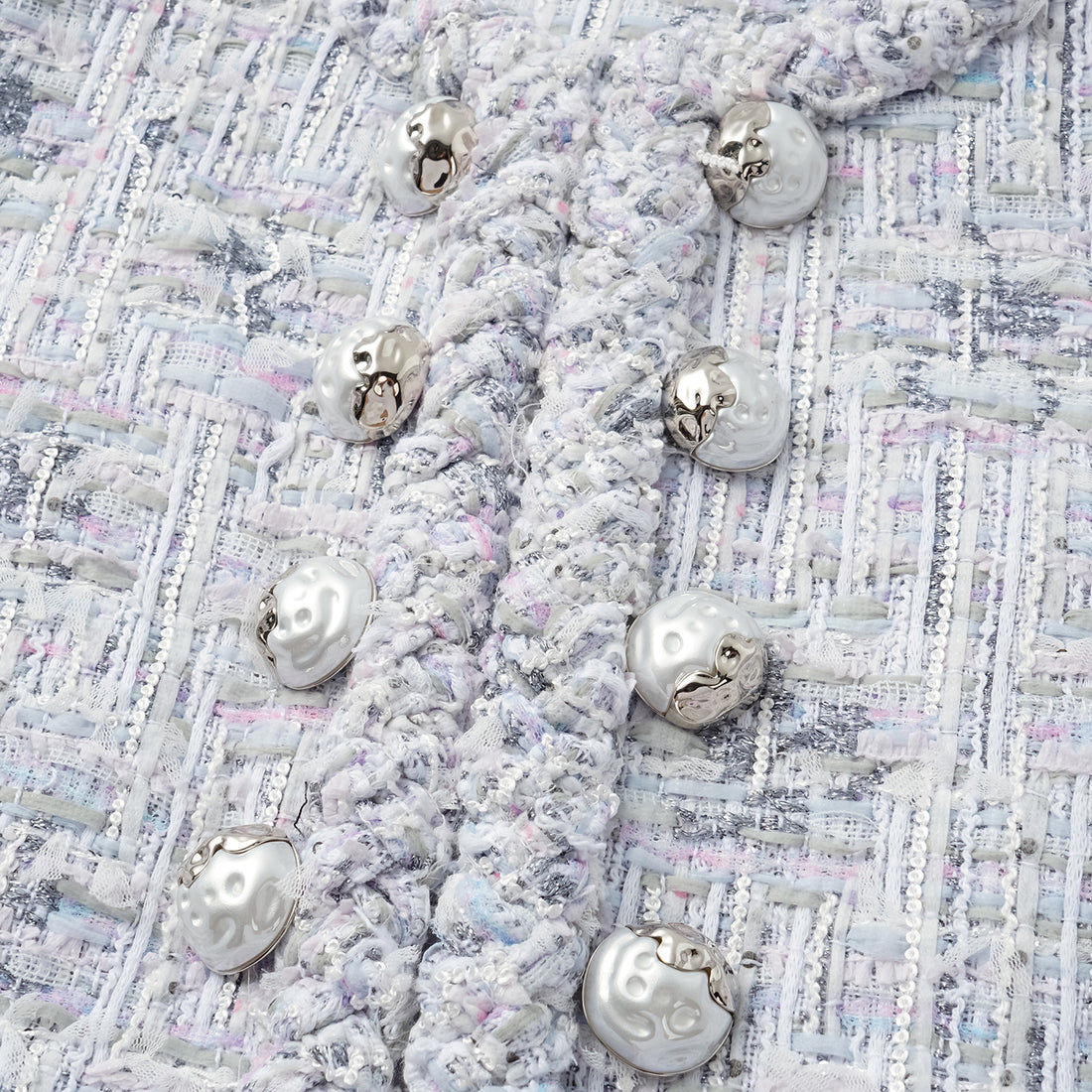 "Arcade of CherJoy Atelier." French summer light tweed high-end custom three-dimensional tailoring jacket