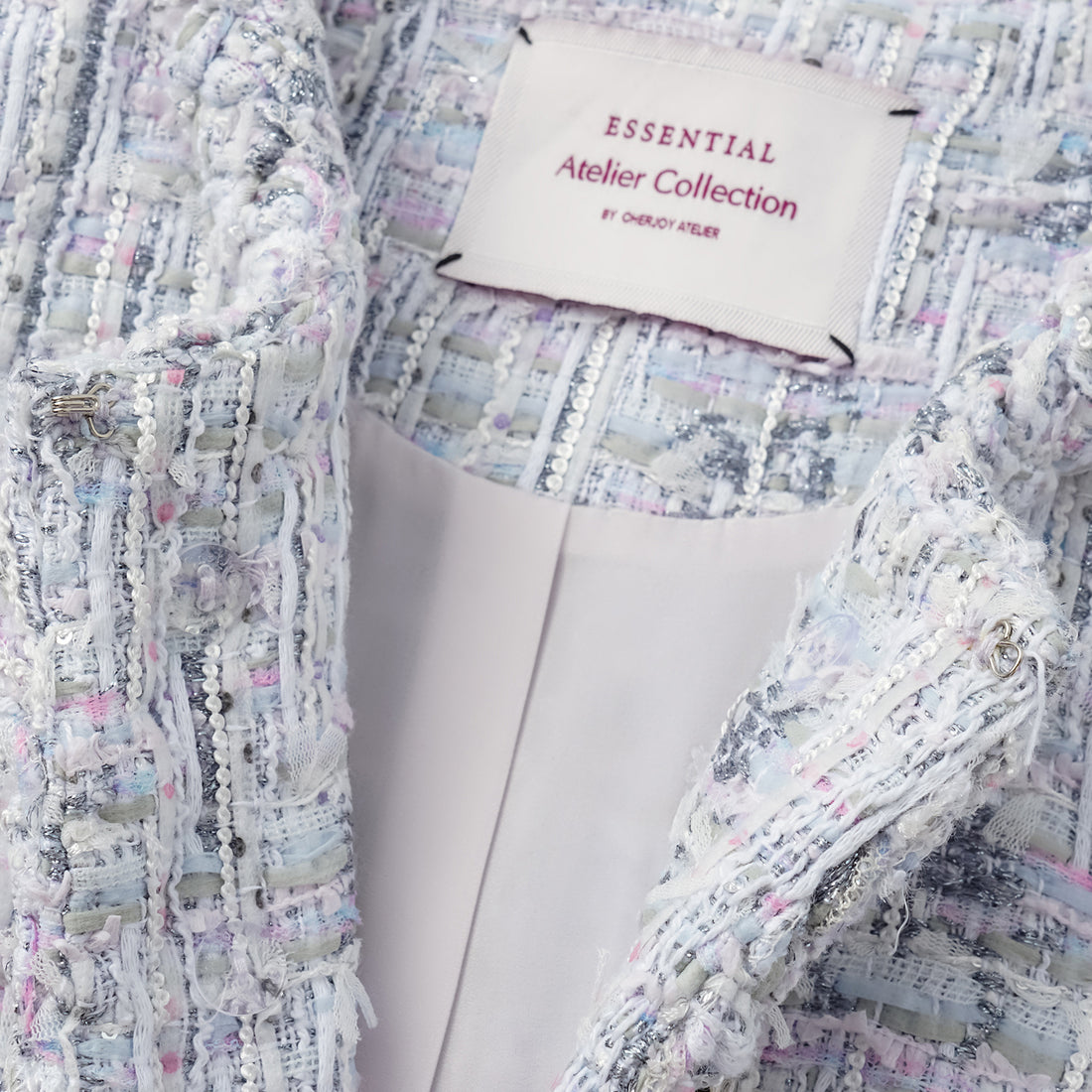 "Arcade of CherJoy Atelier." French summer light tweed high-end custom three-dimensional tailoring jacket