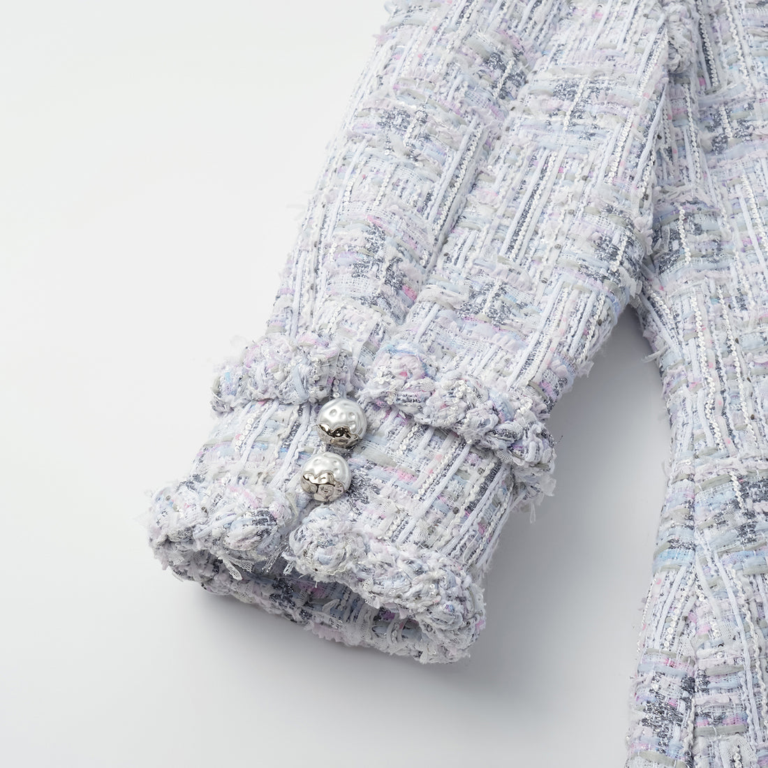 "Arcade of CherJoy Atelier." French summer light tweed high-end custom three-dimensional tailoring jacket