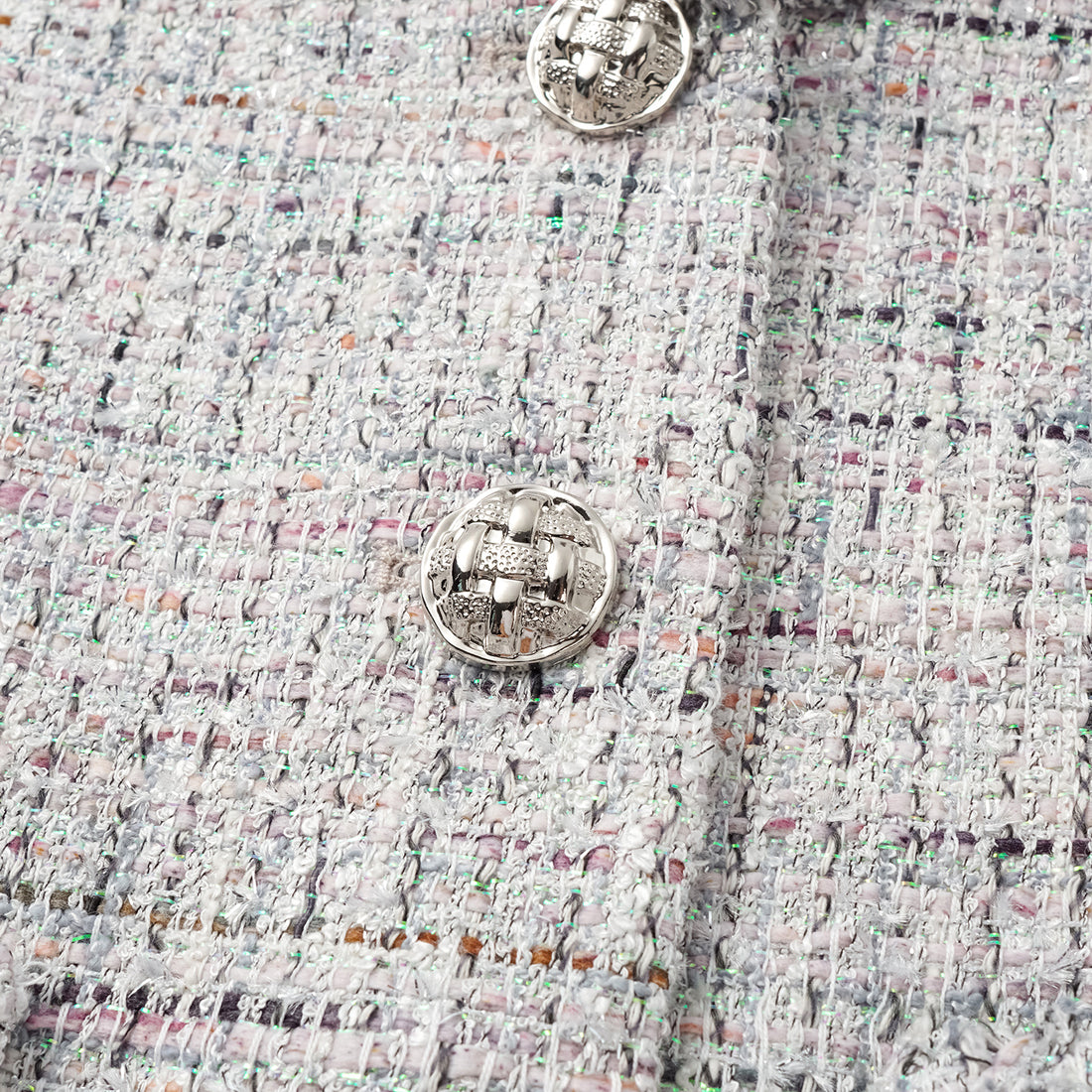"Weekend at Monaco" Italian top-grade floral light tweed waist vest—Opaline Dust