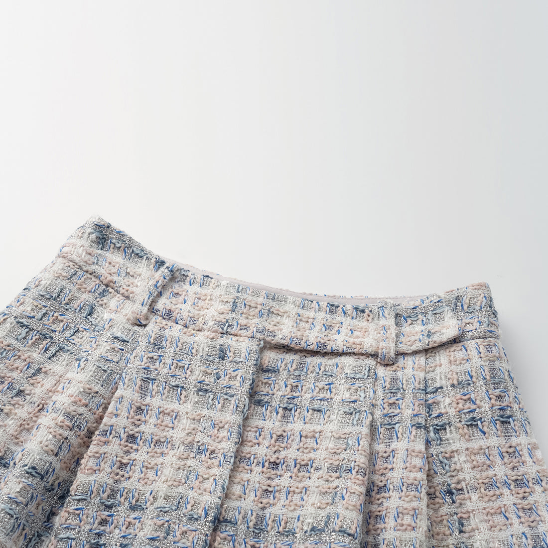 "Westminster Weekdays" Light Tweed Shorts—Blueberry Biscuit