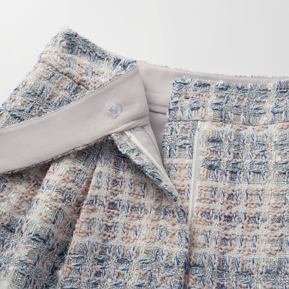 "Westminster Weekdays" Light Tweed Shorts—Blueberry Biscuit