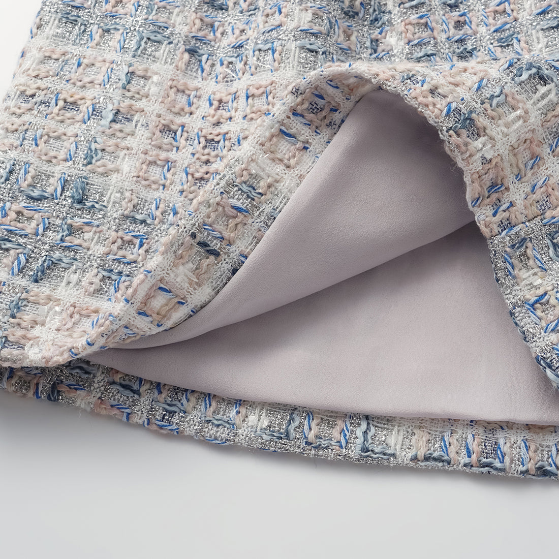 "Westminster Weekdays" Light Tweed Shorts—Blueberry Biscuit