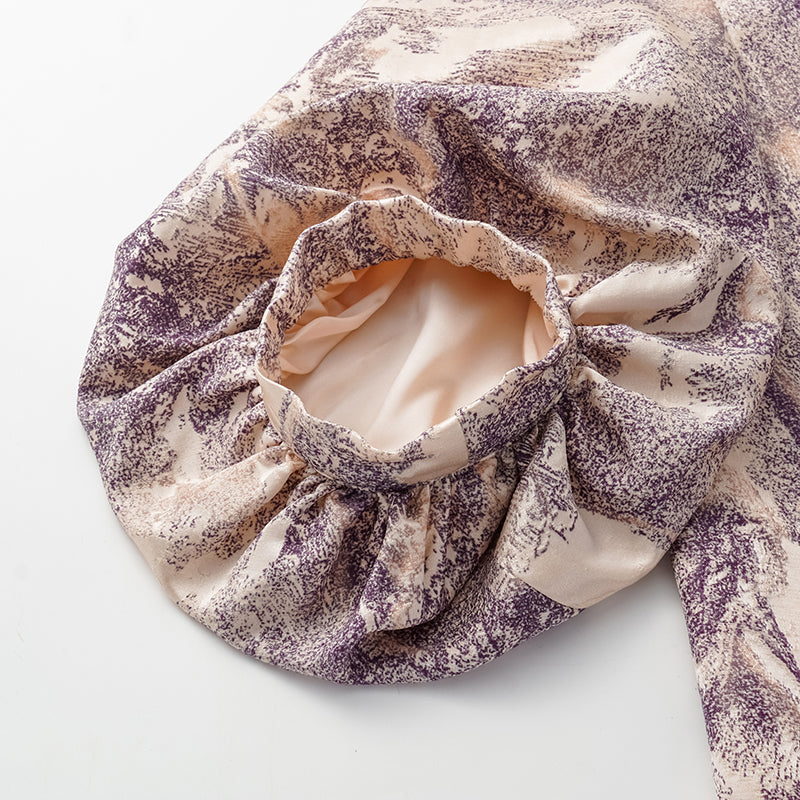 "Imperial Garden Teatime" fil coupé silk wool shirt - purple