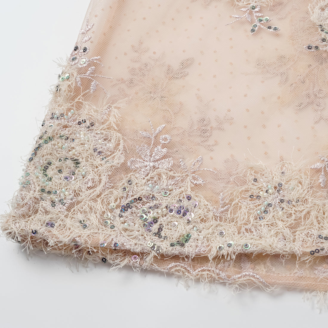 "Imperial Gala." Luxe lace and beaded spaghetti strap tank top