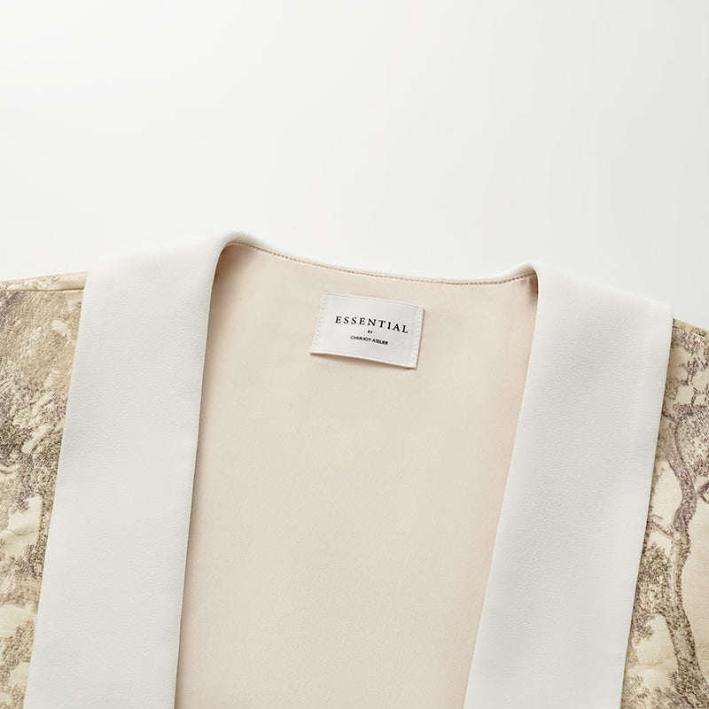 "Imperial Garden Teatime" embroidered silk and wool shawl - green