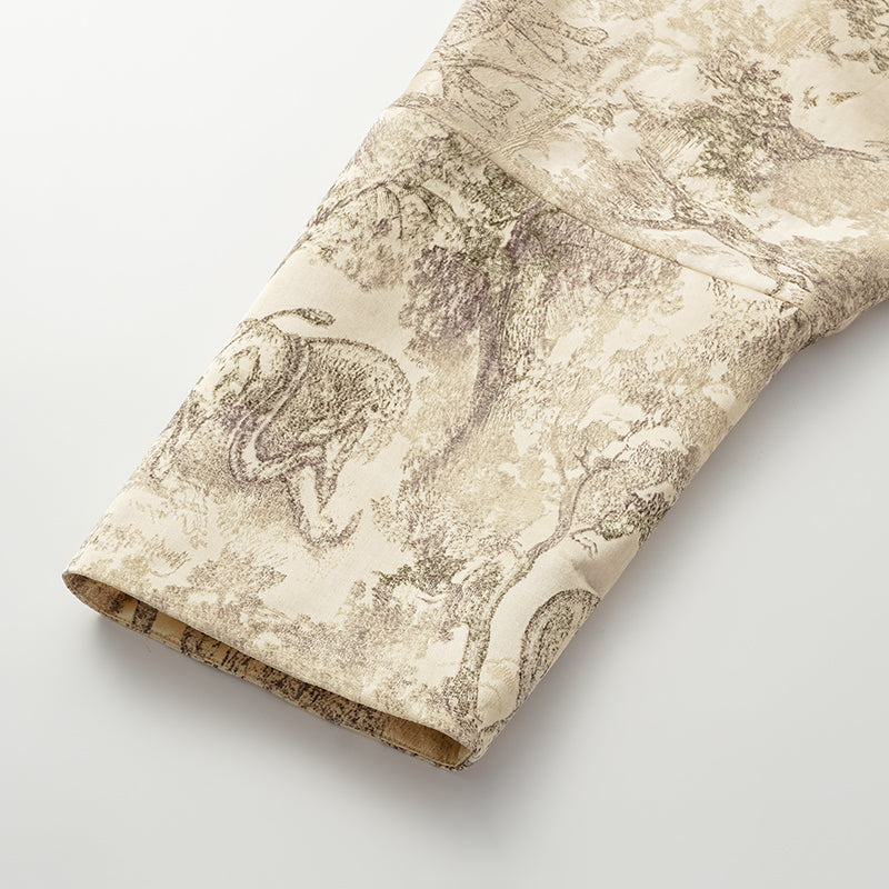 "Imperial Garden Teatime" embroidered silk and wool shawl - green