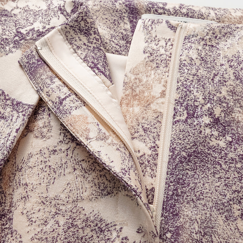 "Imperial Garden Teatime" embroidered silk wool shorts - purple
