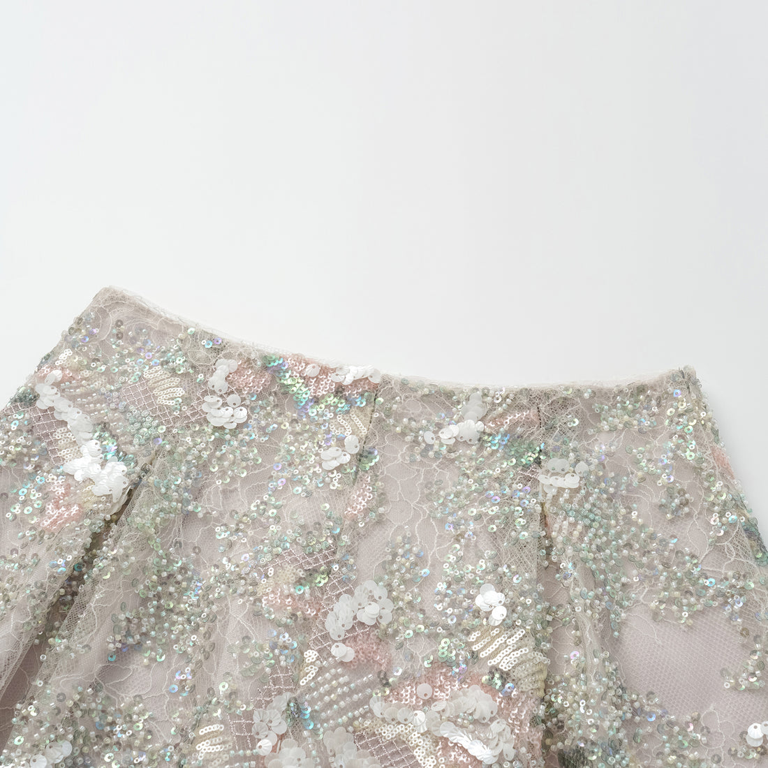"Imperial Gala." Luxurious lace beaded shorts - Sparse shadows and light smoke