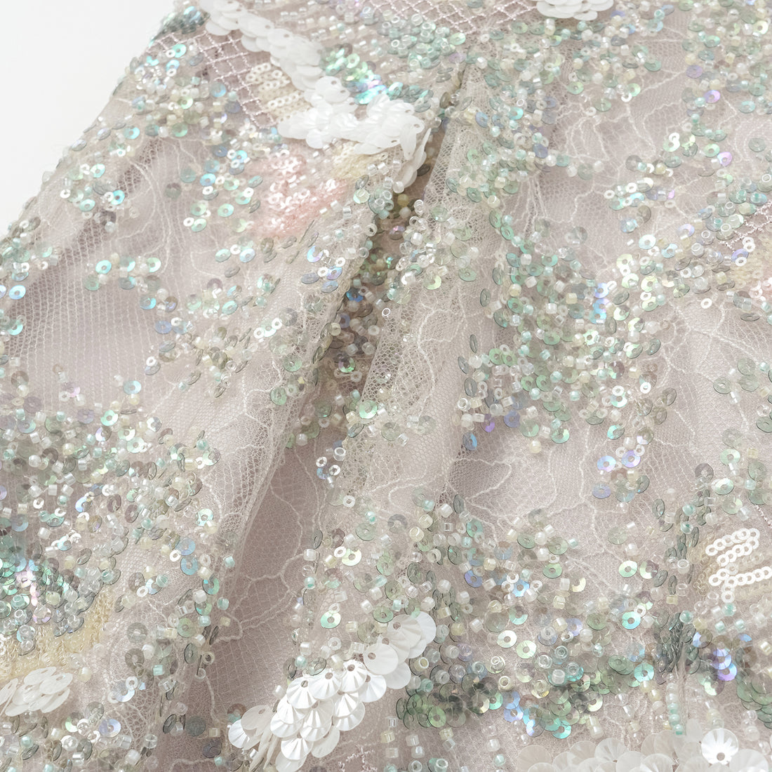 "Imperial Gala." Luxurious lace beaded shorts - Sparse shadows and light smoke