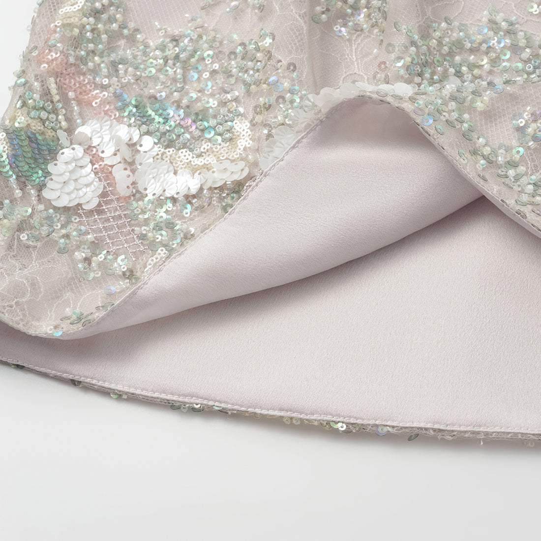 "Imperial Gala." Luxurious lace beaded shorts - Sparse shadows and light smoke