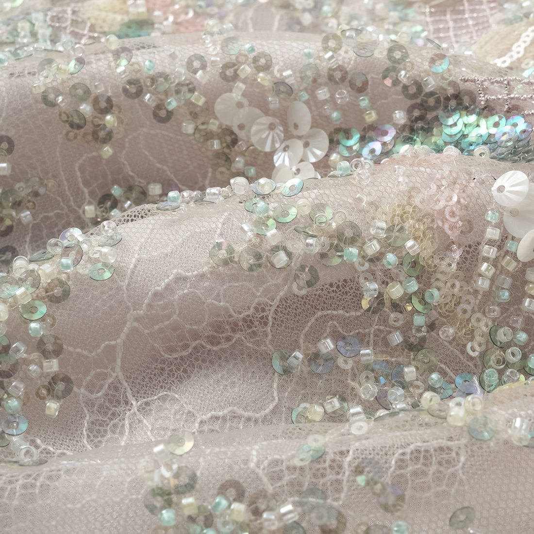 "Imperial Gala." Luxurious lace beaded shorts - Sparse shadows and light smoke