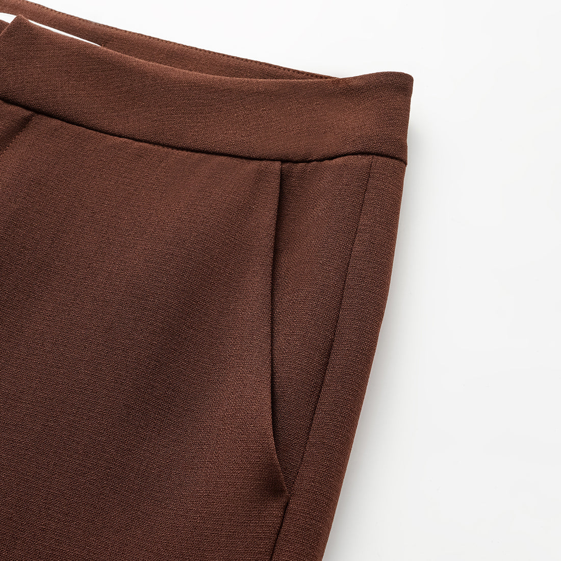 "Westminster Weekdays" Luxe Hemp Acetate Flared Pants - Cognac