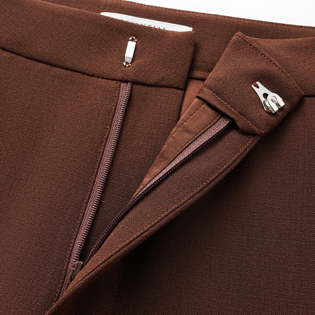 "Westminster Weekdays" Luxe Hemp Acetate Flared Pants - Cognac