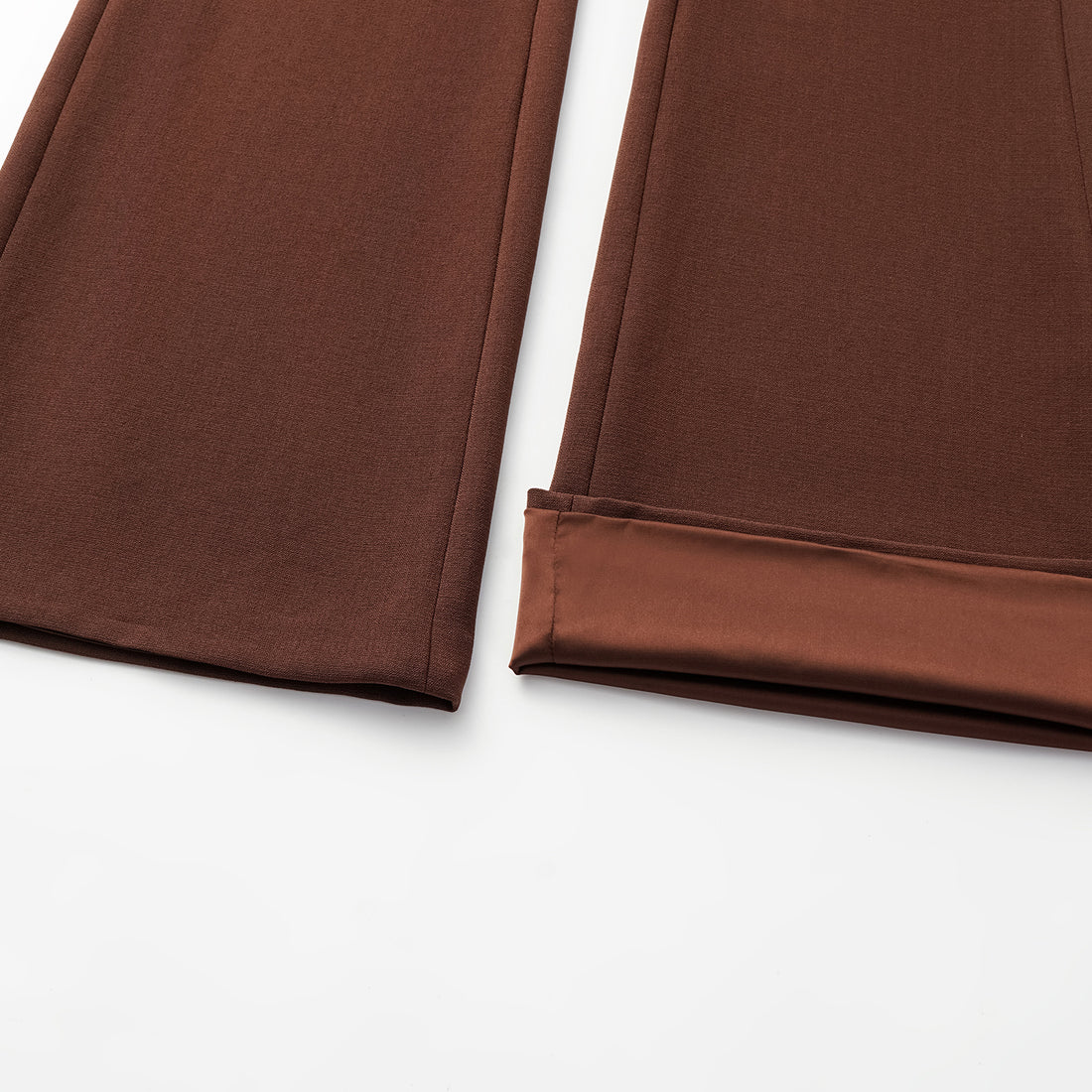 "Westminster Weekdays" Luxe Hemp Acetate Flared Pants - Cognac