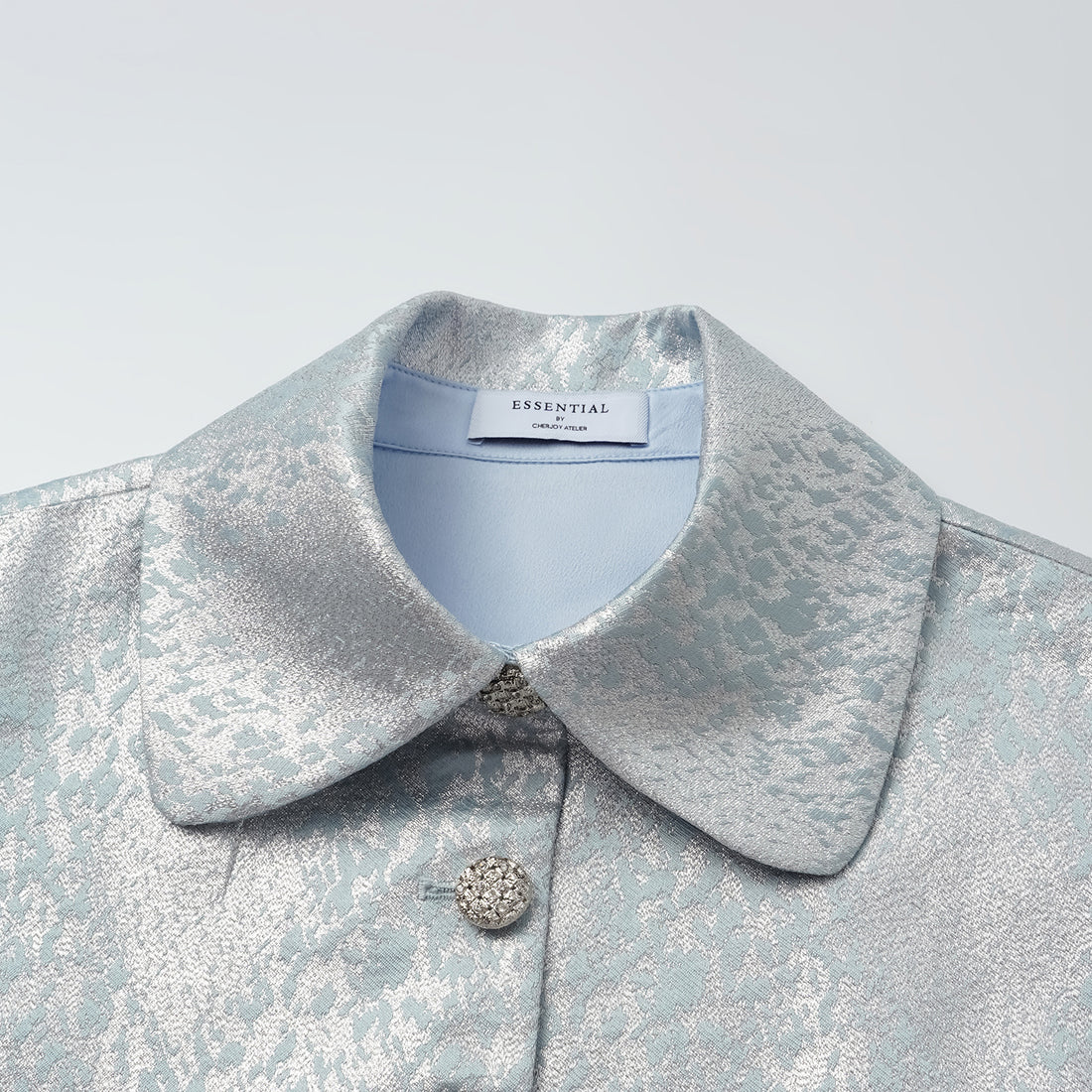 "Spring" Spanish jacquard hunting waistcoat vest - Shadow blue floating light