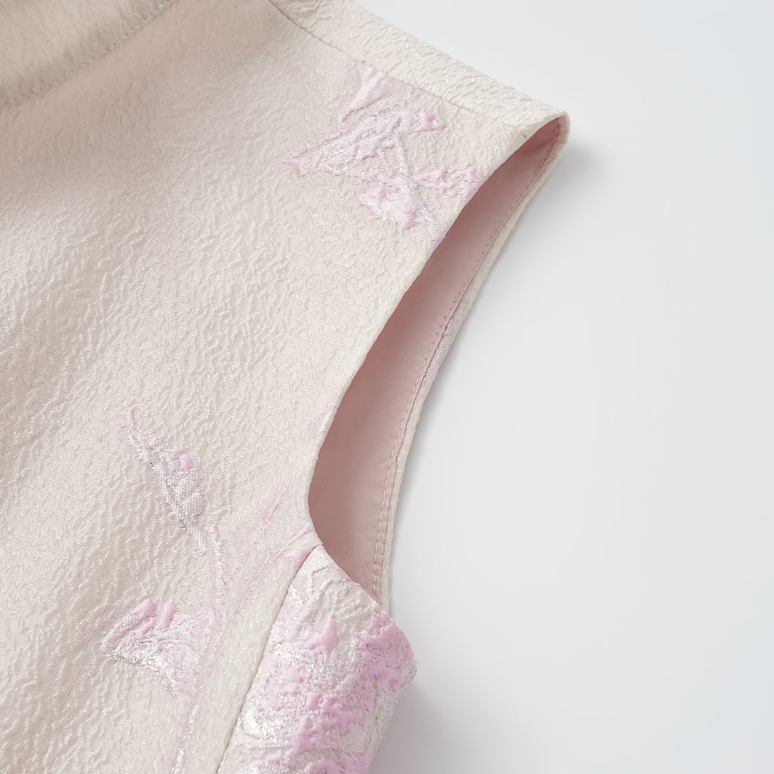 "Spring" jacquard three-dimensional tailoring design light Chinese style vest top - floating light dew cherry