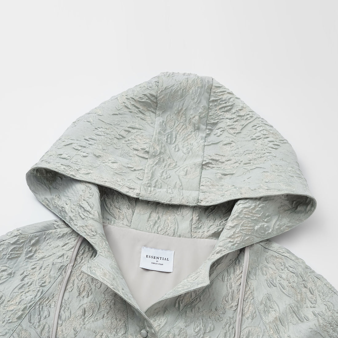 "Spring Outing" Jacquard Hooded Drawstring Top—Moonlit