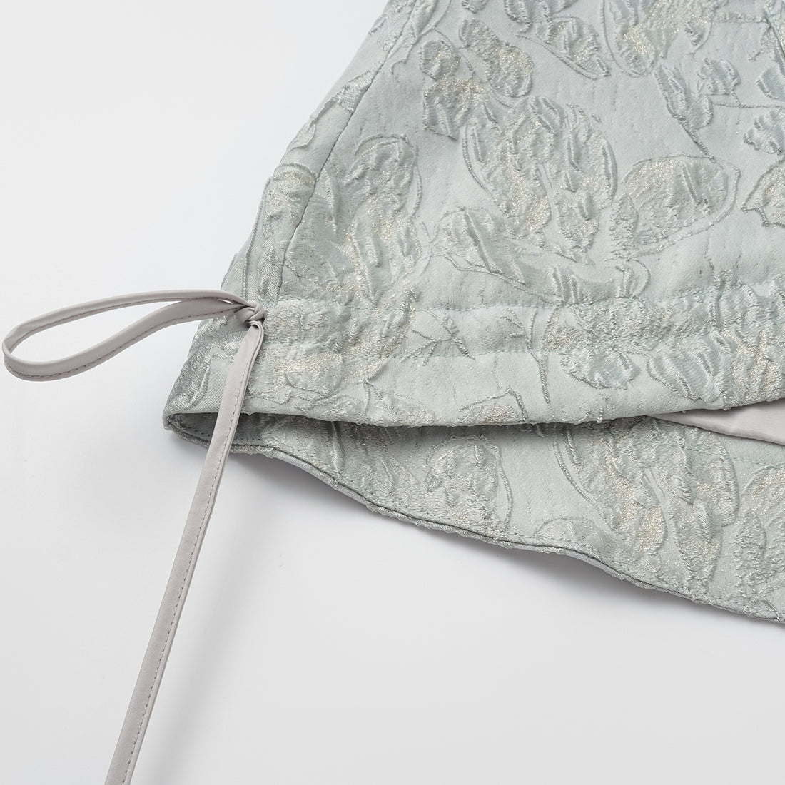 "Spring Outing" Jacquard Hooded Drawstring Top—Moonlit