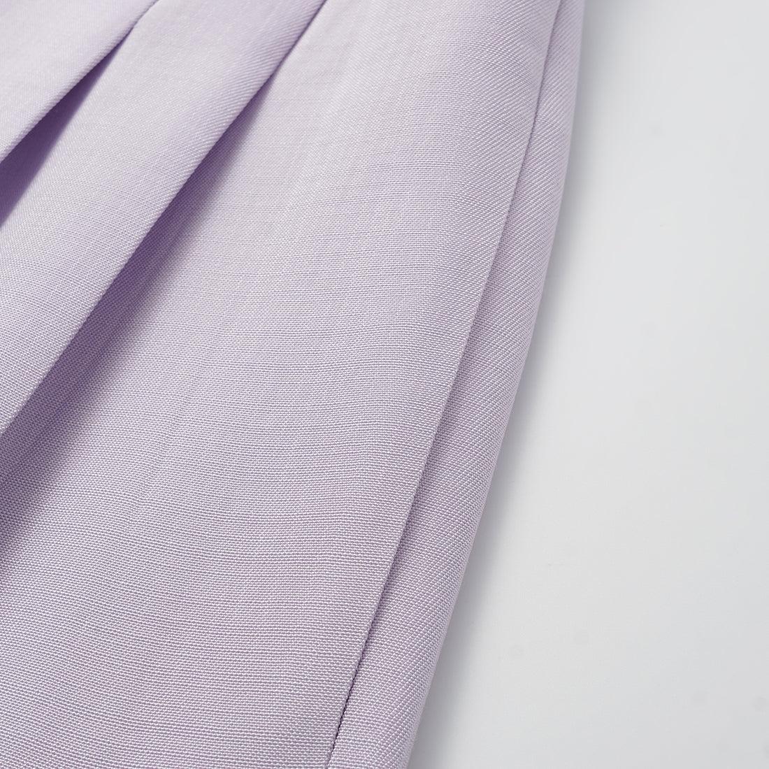 "Speak Sleek" Luxe Lightweight Hemp Textured Acetate Shorts—Lilac