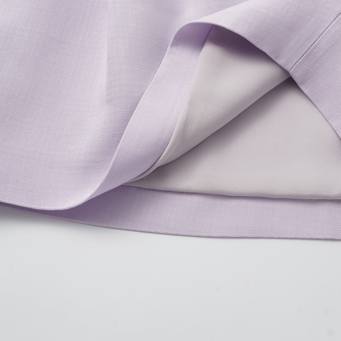 "Speak Sleek" Luxe Lightweight Hemp Textured Acetate Shorts—Lilac
