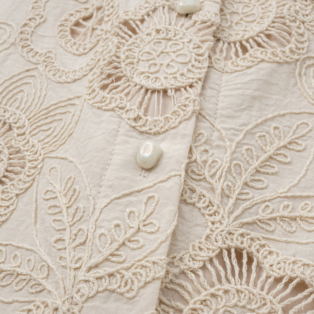 "Lazy and Pretty" Italian Lace Oversized Shirt
