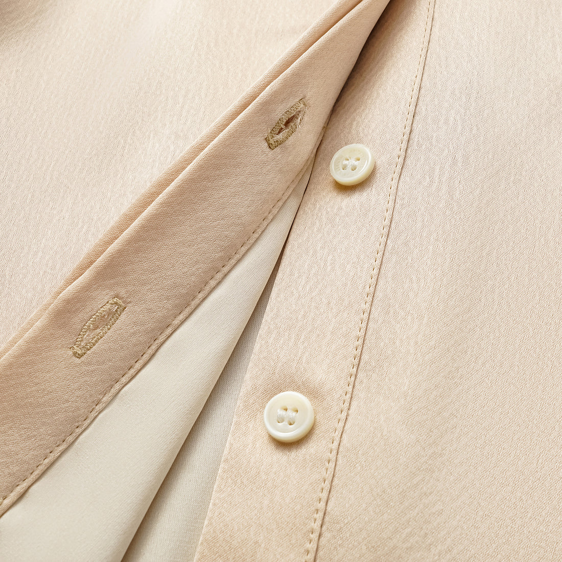 "True Grace." Crystal scale texture acetate shirt dress - nude gold